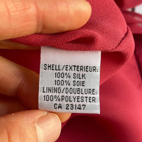 Talbots Silk Ruffle Dress Size 6P Red Sleeveless Lined - Picture 8 of 11